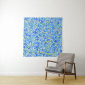 Blumenkaskade: Blaue Blumen Nahtloses Muster Wandteppich (Beispiel (Horizontal))