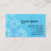 Blumenkaskade - Blauer gestrichene Textur Visitenkarte (Rückseite)