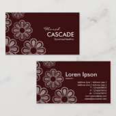 Blumenkaskade - Dunkelbraun Visitenkarte (Vorne/Hinten)