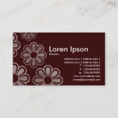 Blumenkaskade - Dunkelbraun Visitenkarte (Rückseite)