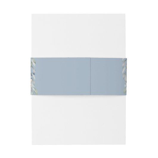 Blumenkaskade Moderne dufte blaue Hochzeit Einladungsbanderole (Rückseitenbeispiel)