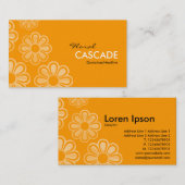 Blumenkaskade - Orange Visitenkarte (Vorne/Hinten)