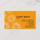Blumenkaskade - Orange Visitenkarte (Rückseite)