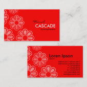 Blumenkaskade - Rot Visitenkarte (Vorne/Hinten)