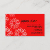 Blumenkaskade - Rot Visitenkarte (Rückseite)