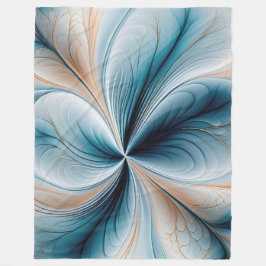 Blumenkaskade - Weicher Aquamariner und Abstrakter Fleecedecke
