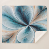 Blumenkaskade Weicher Aquamariner und goldener Abs Sherpadecke (Vorderseite (Horizontal))