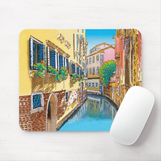 Blumenkästen entlang dem Kanal Mousepad (Mit Mouse)