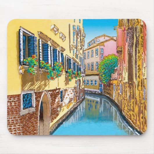 Blumenkästen entlang dem Kanal Mousepad (Vorne)