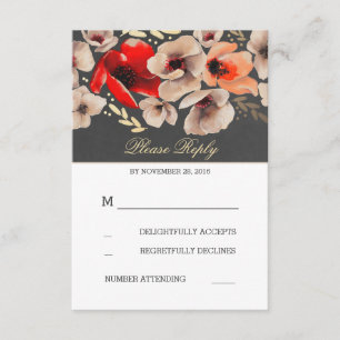 Blumenkästen Gold Foil Wedding RSVP Karten