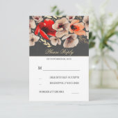 Blumenkästen Gold Foil Wedding RSVP Karten (Stehend Vorderseite)