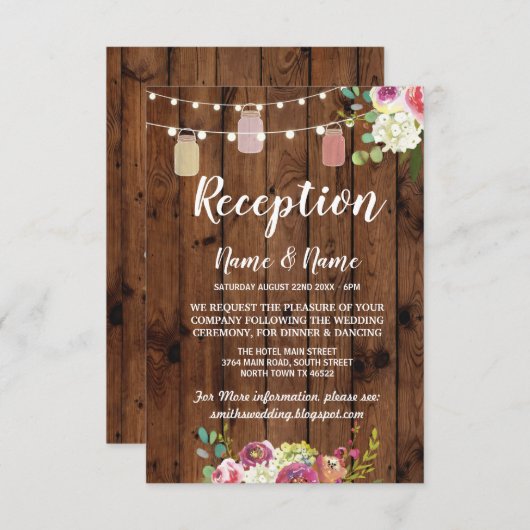 Blumenkästen Rustikale Hochzeitskarten Holz Einladung (Vorne/Hinten)