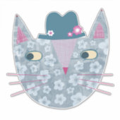 Blumenkat in einer Blume Aufkleber (Vorderseite)