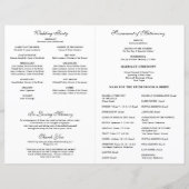 Blumenkatholisches Hochzeitsprogramm (Rückseite)