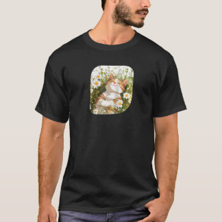 Blumenkatze auf einer Gänseblümchenwiese für einen T-Shirt