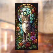 Blumenkatze Blume Imitate aus festem Glas Zuhause Fensteraufkleber (Blatt 2)