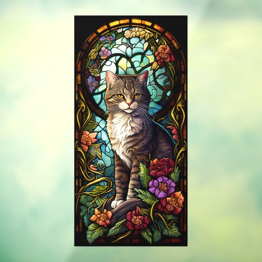 Blumenkatze Blume Imitate aus festem Glas Zuhause Fensteraufkleber (Blatt 3)