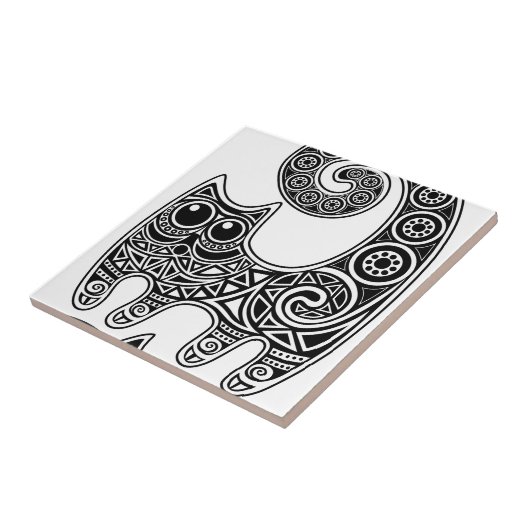 Blumenkatze Fliese (Seite)