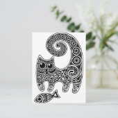 Blumenkatze Postkarte (Stehend Vorderseite)