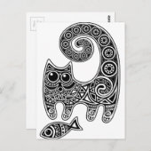 Blumenkatze Postkarte (Vorne/Hinten)