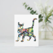 BLUMENKATZE POSTKARTE (Stehend Vorderseite)
