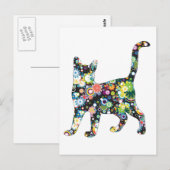 BLUMENKATZE POSTKARTE (Vorne/Hinten)