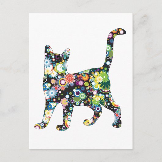 BLUMENKATZE POSTKARTE (Vorderseite)
