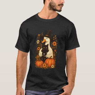 Blumenkatze und Gans Kürbisse Gemütlicher Herbst H T-Shirt