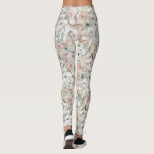 Blumenkatzen Elegantes Ästhetik-Muster Leggings (Rückseite)