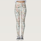 Blumenkatzen Elegantes Ästhetik-Muster Leggings (Vorderseite)
