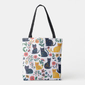 Blumenkatzen Elegantes und stilvolles Katzenmuster Tasche (Rückseite)