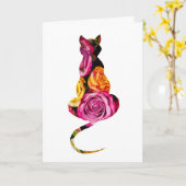 Blumenkatzen-Geburtstags-Karte Karte (Gelbe Blume)