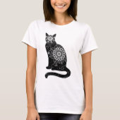 Blumenkatzen-Mandala T-Shirt (Vorderseite)
