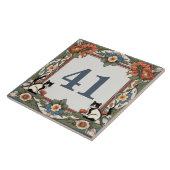 Blumenkatzen mit eigener Hausnummer Schild Plaque Fliese (Seite)