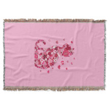 Blumenkatzen Silhouette ArtFaux überzogene Canvas 