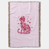 Blumenkatzen Silhouette ArtFaux überzogene Canvas  Decke (Vorderseite Vertikal)