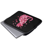 Blumenkatzen Silhouette ArtFaux überzogene Canvas  Laptopschutzhülle (Vorne Knopf)