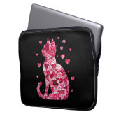 Blumenkatzen Silhouette ArtFaux überzogene Canvas  Laptopschutzhülle (Vorderseite Links)