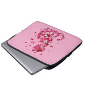 Blumenkatzen Silhouette ArtFaux überzogene Canvas  Laptopschutzhülle (Vorne Knopf)