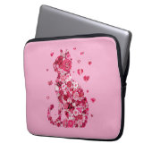 Blumenkatzen Silhouette ArtFaux überzogene Canvas  Laptopschutzhülle (Vorderseite Links)