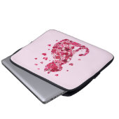 Blumenkatzen Silhouette ArtFaux überzogene Canvas  Laptopschutzhülle (Vorne Knopf)