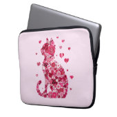 Blumenkatzen Silhouette ArtFaux überzogene Canvas  Laptopschutzhülle (Vorderseite Links)