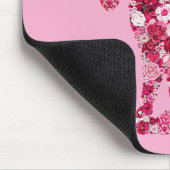 Blumenkatzen Silhouette ArtFaux überzogene Canvas  Mousepad (Ecke)