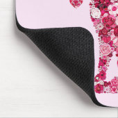 Blumenkatzen Silhouette ArtFaux überzogene Canvas  Mousepad (Ecke)