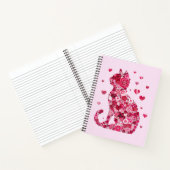 Blumenkatzen Silhouette ArtFaux überzogene Canvas Notizblock (Innenseite)