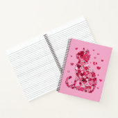 Blumenkatzen Silhouette ArtFaux überzogene Canvas Notizblock (Innenseite)