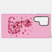 Blumenkatzen Silhouette ArtFaux überzogene Canvas  Samsung Galaxy Hülle (Rückseite (Horizontal))