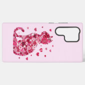 Blumenkatzen Silhouette ArtFaux überzogene Canvas Samsung Galaxy Hülle (Rückseite (Horizontal))