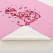 Blumenkatzen Silhouette ArtFaux überzogene Canvas  Sherpadecke (3/4)