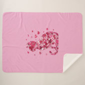 Blumenkatzen Silhouette ArtFaux überzogene Canvas  Sherpadecke (Vorderseite (Horizontal))